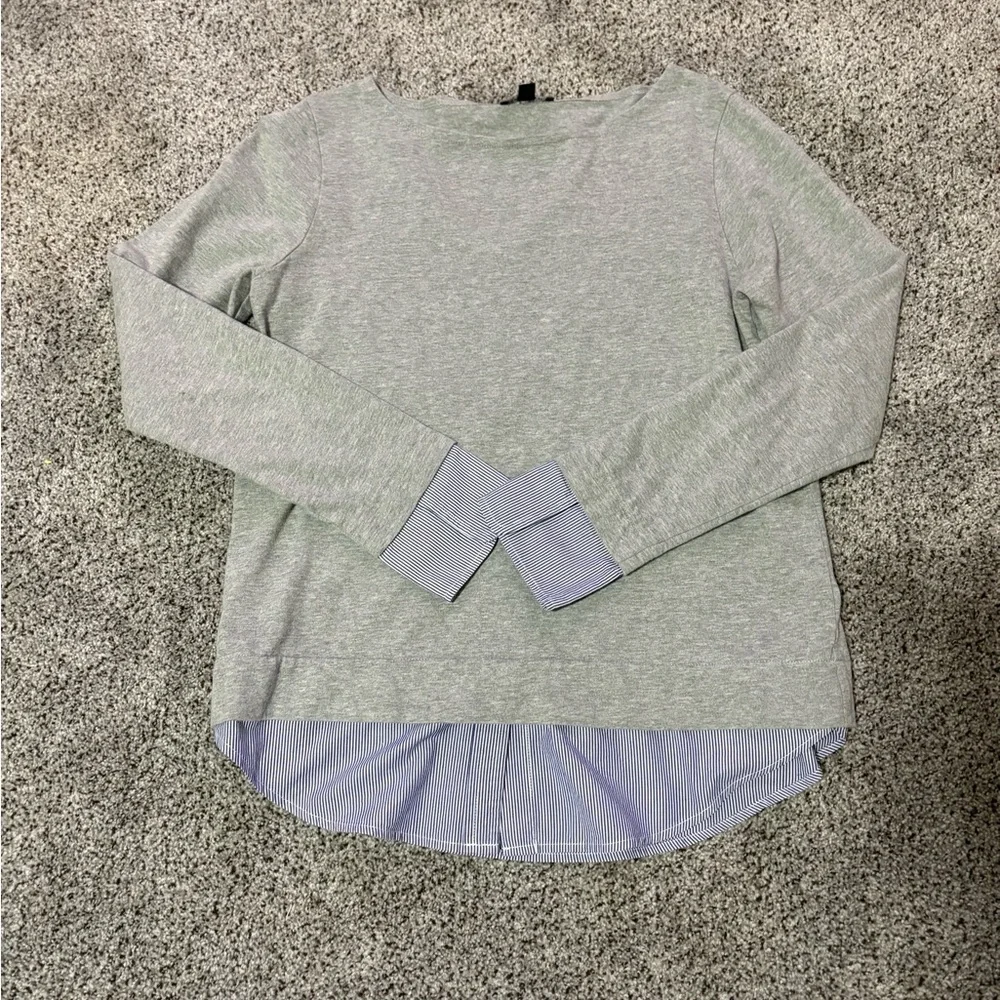 J. Crew Gray and Blue Crew Neck Sweater